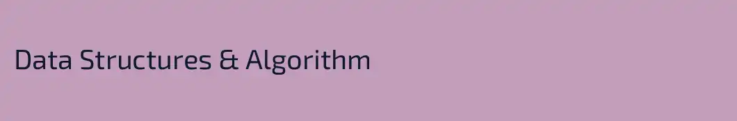 Data Structures & Algorithm